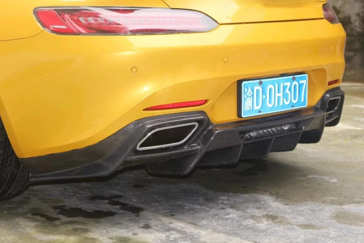 FOR  AMGGTS Body Kit for  AMGGTS Upgraded RZ-style Carbon Fiber Front Lip Side Skirt Diffuser Spoiler Bumperhood