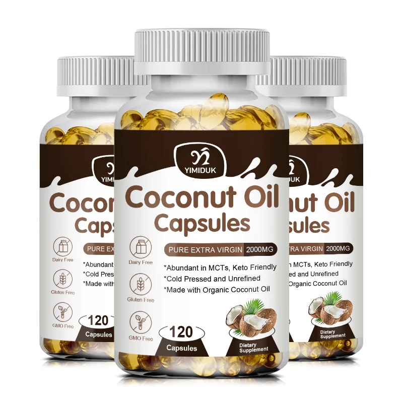 

Virgin Coconut Oil Capsules Promotes Healthy Hair, Skin & Nails Made with Organic Coconut Oil