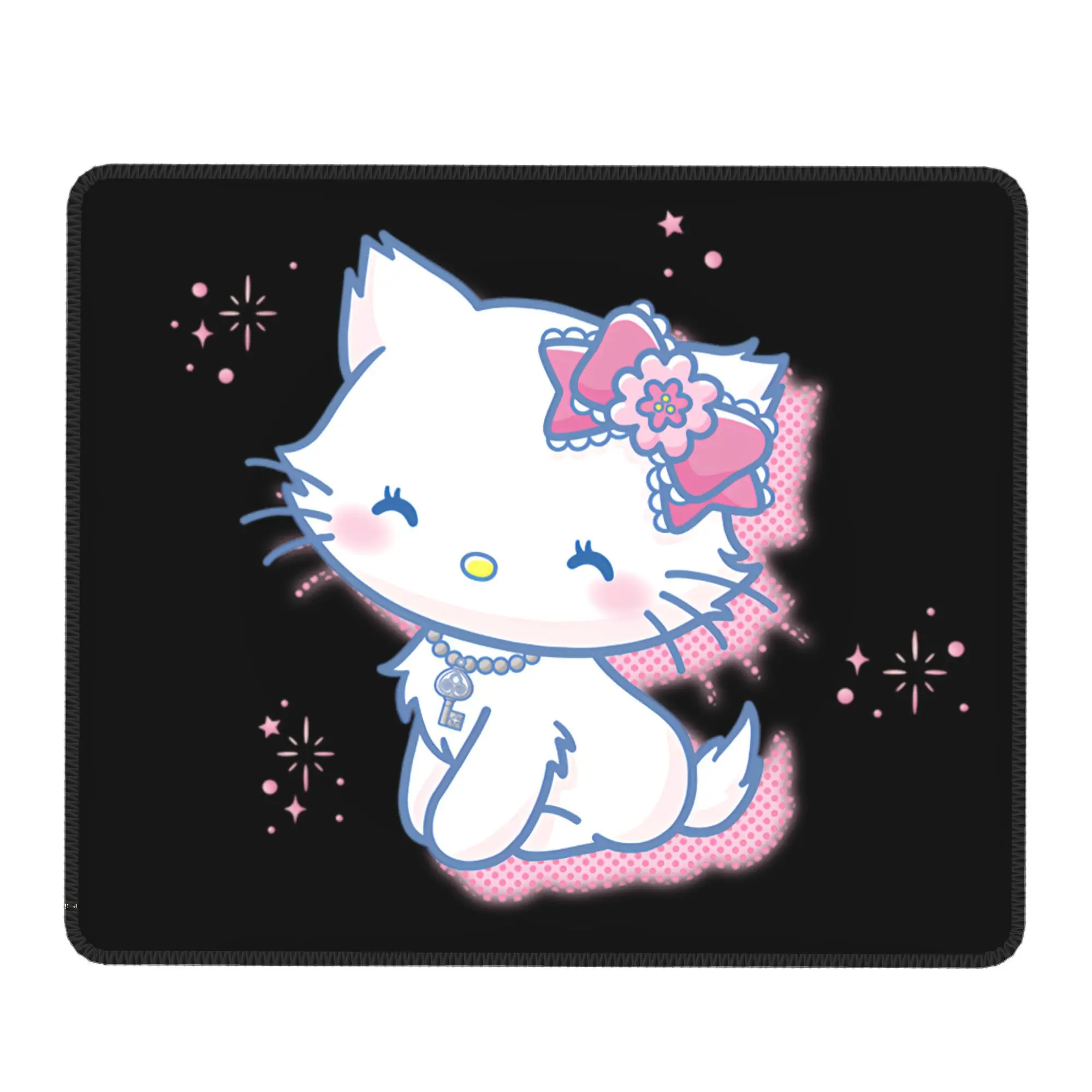 

Коврик для мыши с принтом Charmmy Kitty, аксессуары для игровых ПК, коврик для мыши с оверлоком, коврик для компьютерного стола