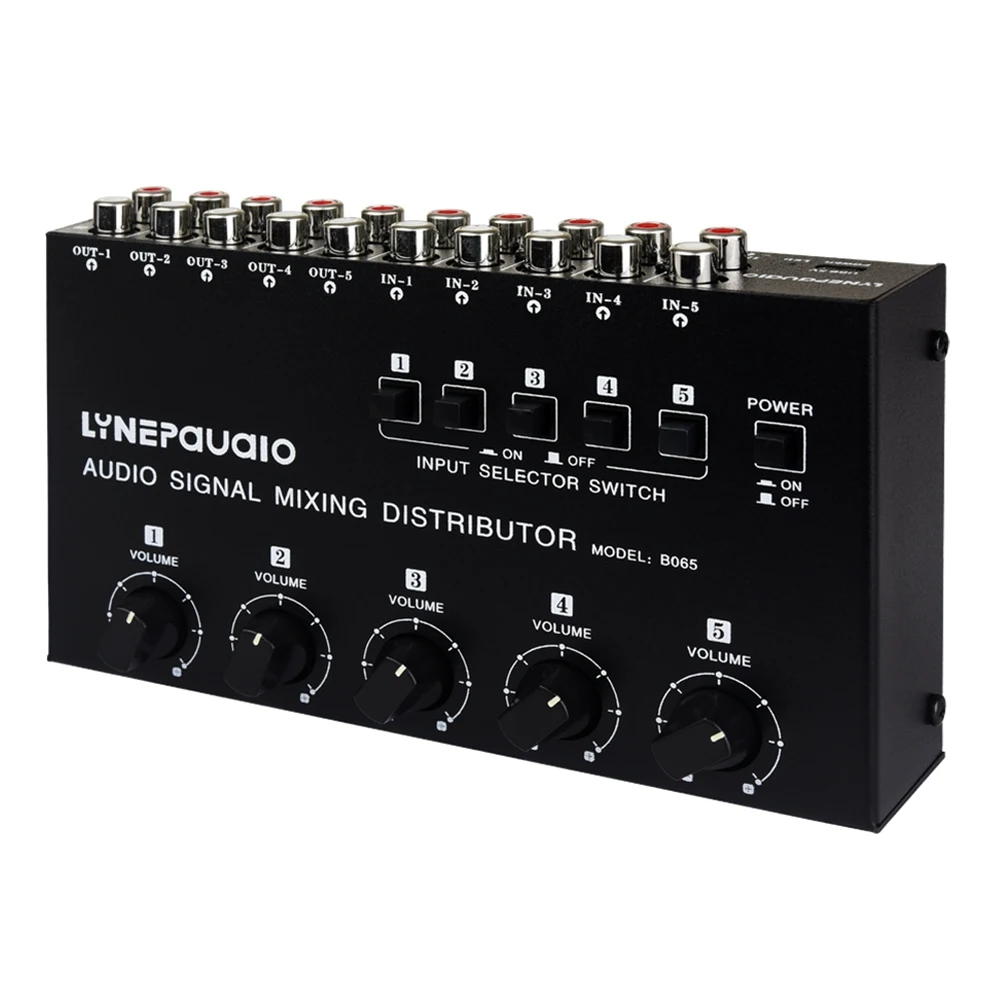 

5 in 5 Out Audio Frequency Signal Select Sound Mixing Distribute Device/Input Independent Switch/ RCA Interface