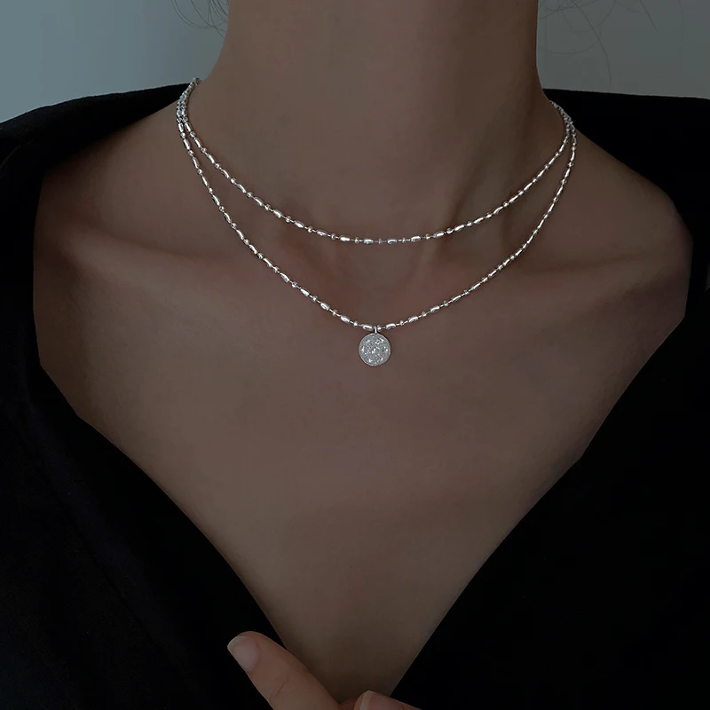 

925 Sterling Silver Rice ain Nelace Women's Faion Jewelry Luxury mat Lobone Chain Fre Outfall Autumn Season