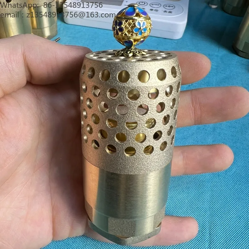 Vintage Portable Solid Brass Hand Warmer Low Temperature Safe Reversible Pocket Heater Scented Handwarmer for Men Women