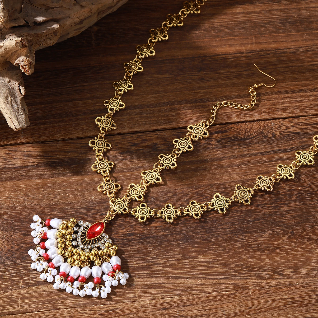 خمر الذهب الهندي اللون الجبين سلسلة هندسية حجر الراين حبة شرابة الشعر مجوهرات رباطات اكسسوارات الزفاف الزفاف