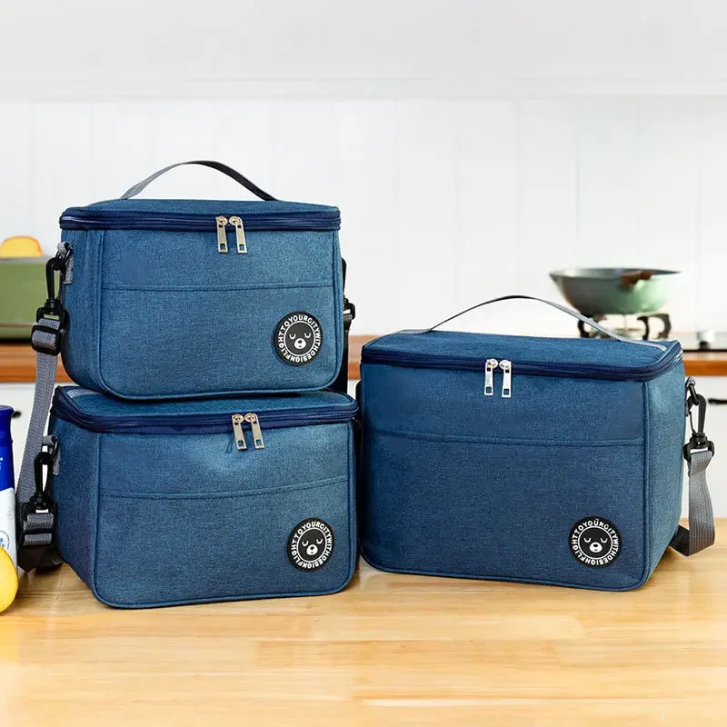 Portable Lunch Bag Food Thermal Box Waterproof Office Cooler Lunchbox With Shoulder Strap Insulated Case Essential for picnics - view 2
