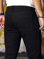 Jeans pour hommes, bleu ciel, noir, fermeture éclair, jeans stretch, coupe slim décontractée, pantalon pour hommes, taille plus, pantalon crayon, jeans skinny en denim pour hommes 3
