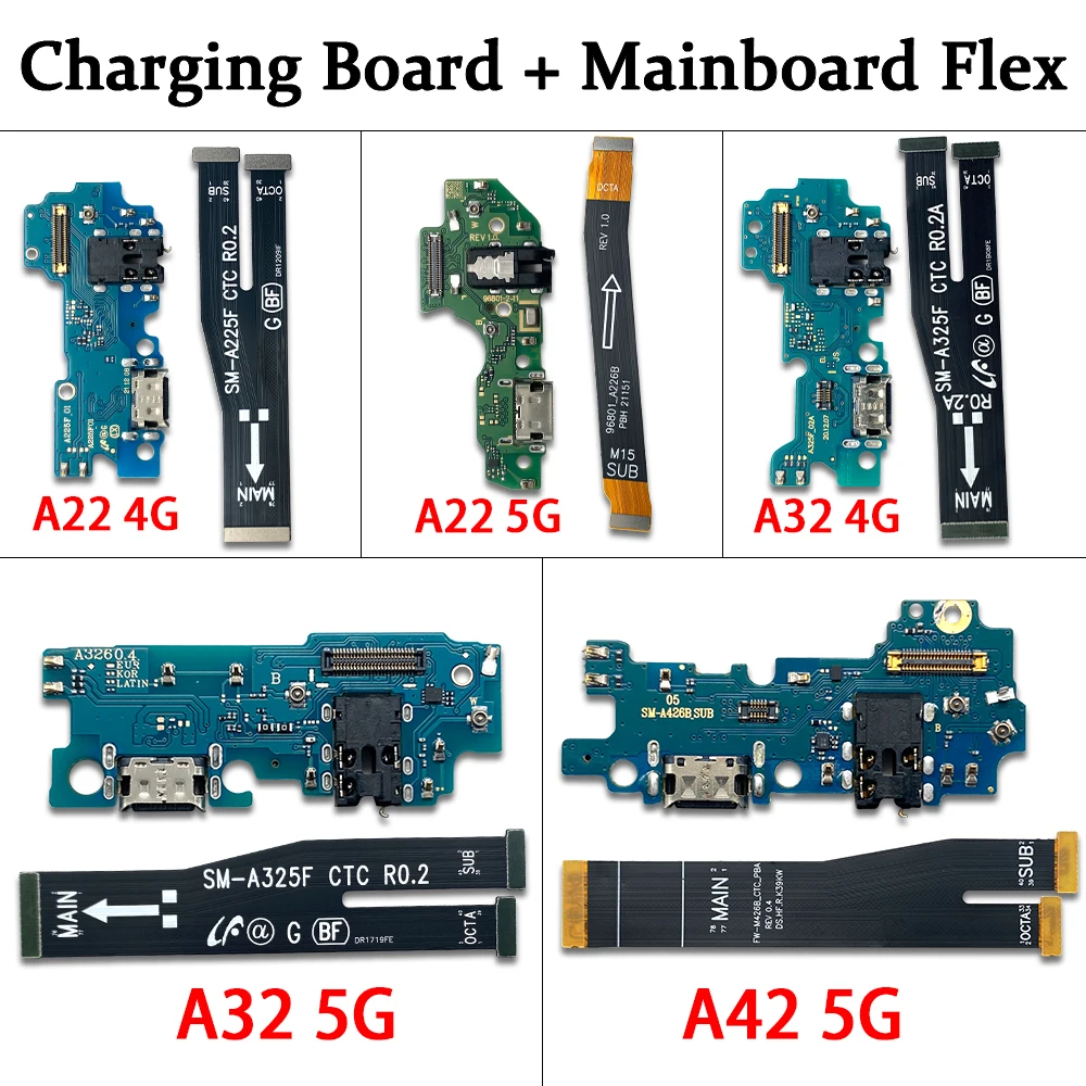 Dock Connector Micro USB Charger Charging Port Flex Cable Board With Micro For Samsung A22 A32 A42 4G 5G A225F A226 A325F A336