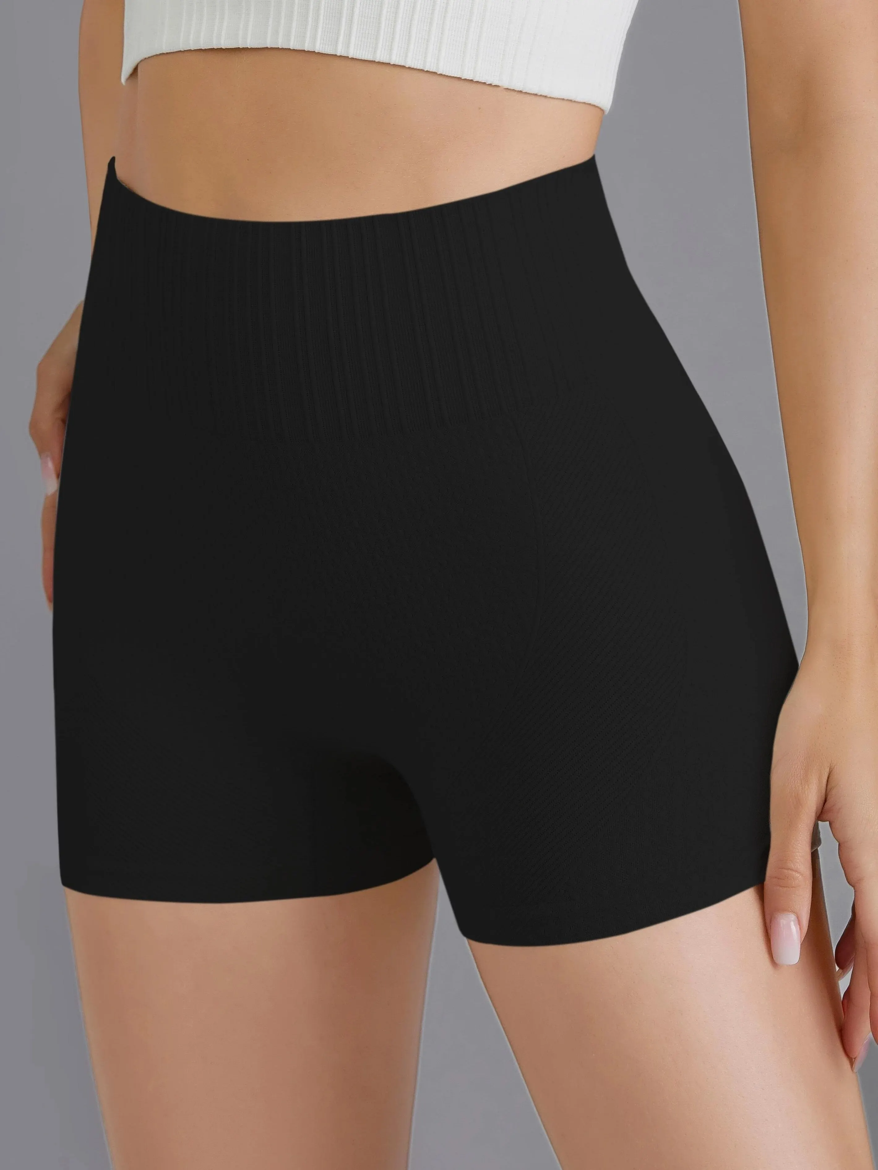 1 Article Shape Your Body with Our Wide Waistband High Stretch Tummy Control Butt Lifting Yoga Sports Shorts!