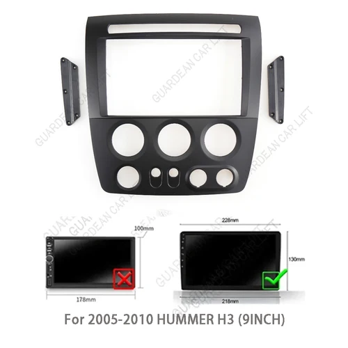 Imagen 2 del producto Reproductor estéreo Android de fascias de Radio de coche de 9 pulgadas, Panel de unidad principal de 2 Din, moldura de instalación de marco de tablero para HUMMER H3 2005-2010