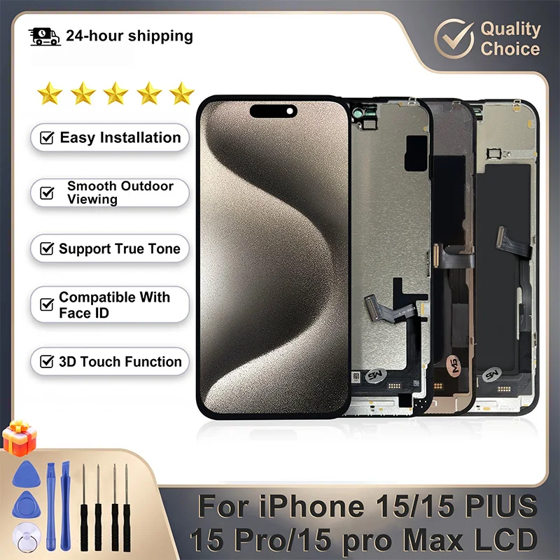 OLED For iPhone 15 LCD 15 Plus Display With 3D Touch Screen Digitizer Incell For iPhone 15 Pro Screen 15 Pro Max Display Repair