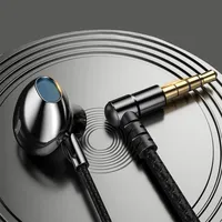 1.2M Earphones Wired Earbuds In Ear 3.5mm/Type-C 90 Degree Elbow Plug Headphones With Mic Headset Gamer Sports For Mobile Phones