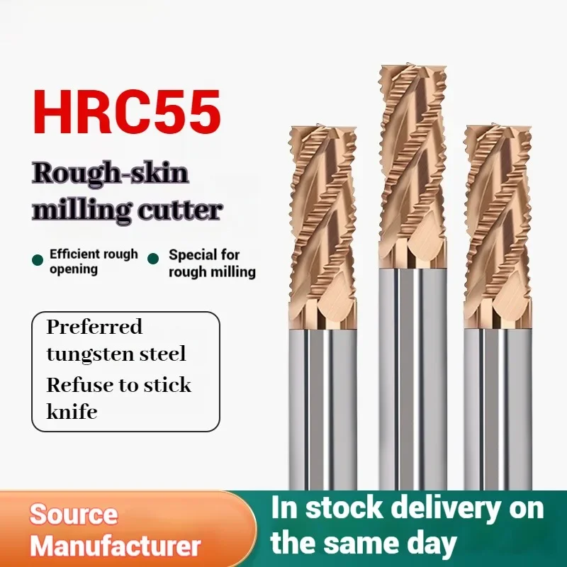 Roughing End Mill Solid Carbide 4 Flutes HRC55 3-20MM Shank For Steel Iron Aluminum MDF Fiberglass Acrylic Wood Copper Plastic