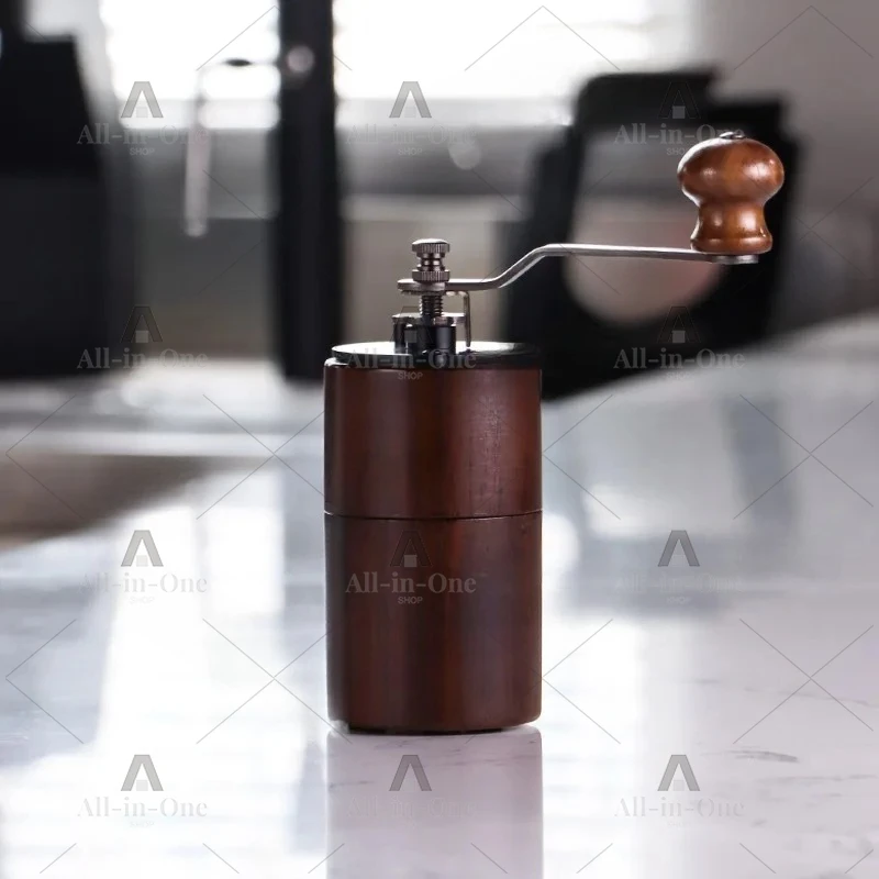 Manual Coffee Bean Grinder - Wooden Hand Crank Walnut Milling Tool for Household Use