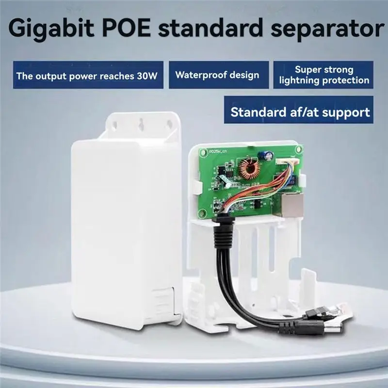 For Outdoor IP Camera CCTV Security System Gigabit Waterproof POE Splitter 1000/2500M IEEE 802.3Af/At 25W Adapter