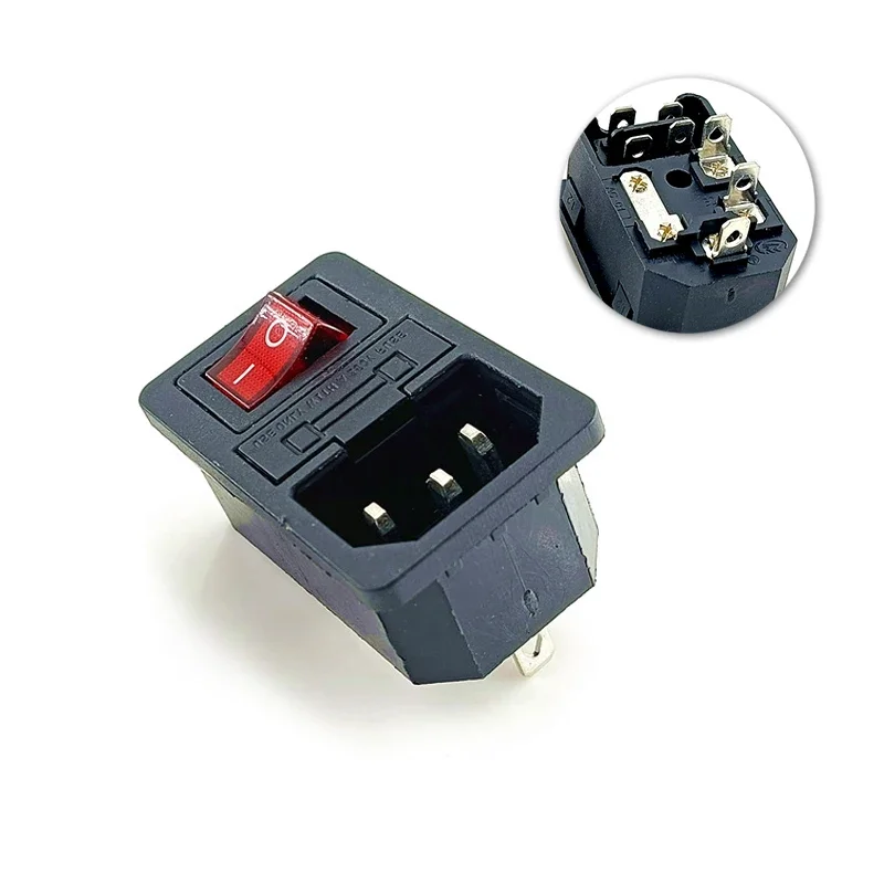 C14 C13 مقبس التيار المتردد مع التبديل ذكر أنثى 250 فولت 10A محول القابس جاك Rewirable الطاقة المقابس الكهربائية منافذ التيار المتناوب #3