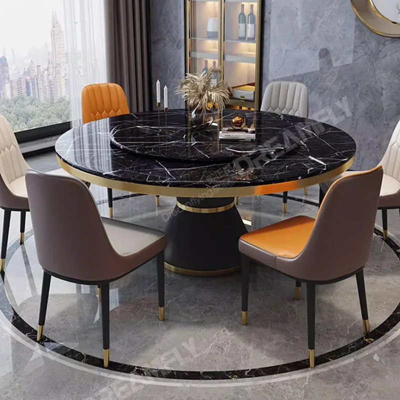 Restaurant Round Dining Table Luxury Center Neat Patio Console Marble Dining Table Design Table A Manger Kitchen Furniture