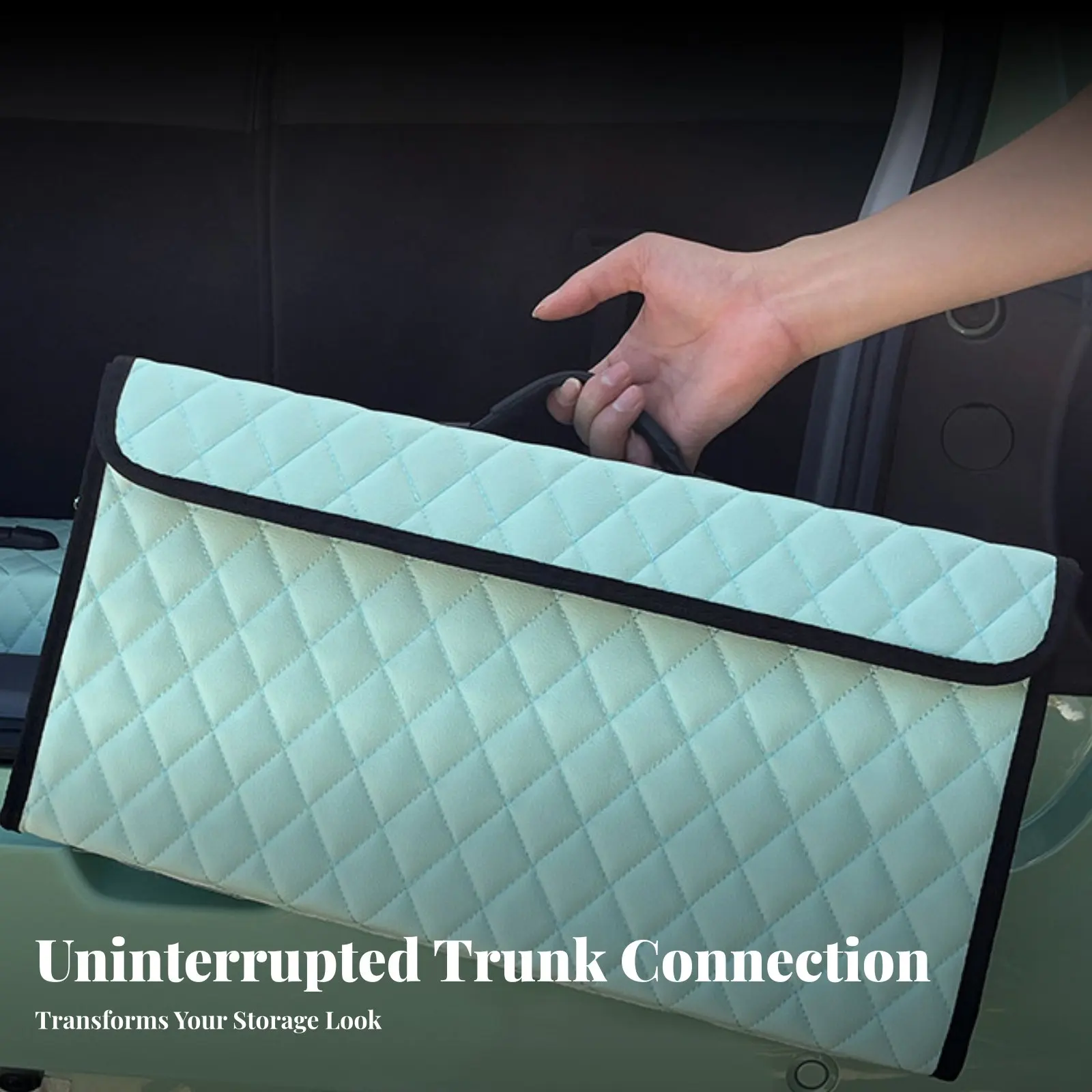 

Foldable Load Box Tailored Trunk Organizer Leather Texture Space-Saving for Commuters, Families