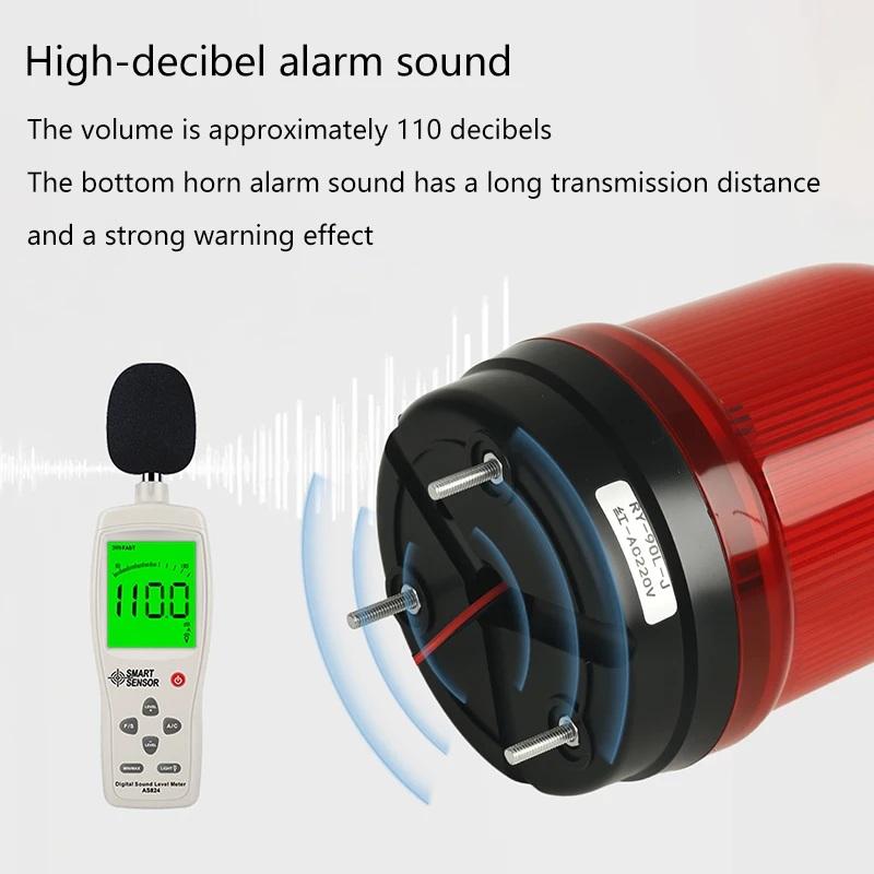 PARMA Rotating flashing warning light sound and light alarm 220V mechanical equipment operation LED indicator light