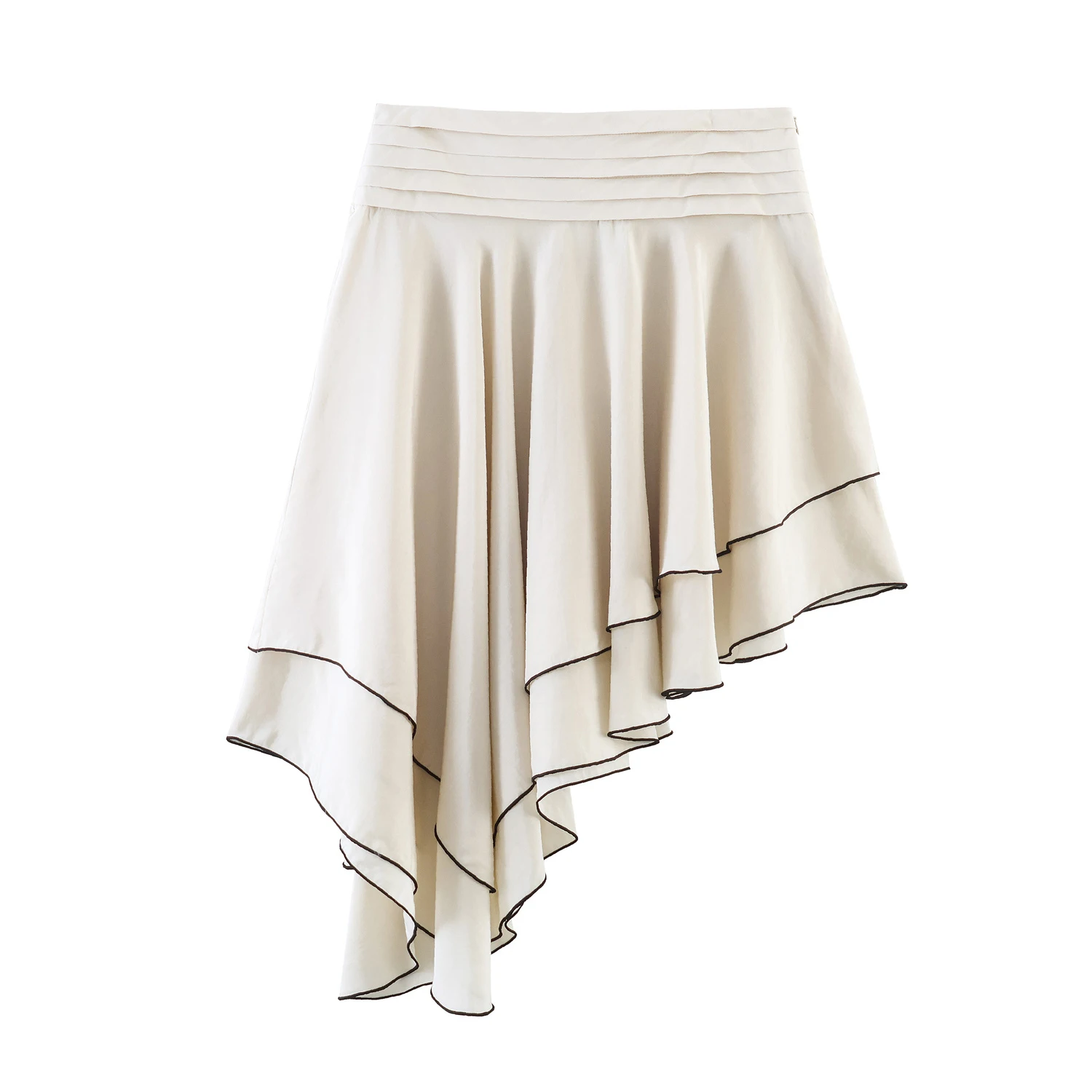 European and American style women's clothing new pure desire style design niche lazy style layered decoration asymmetric skirt