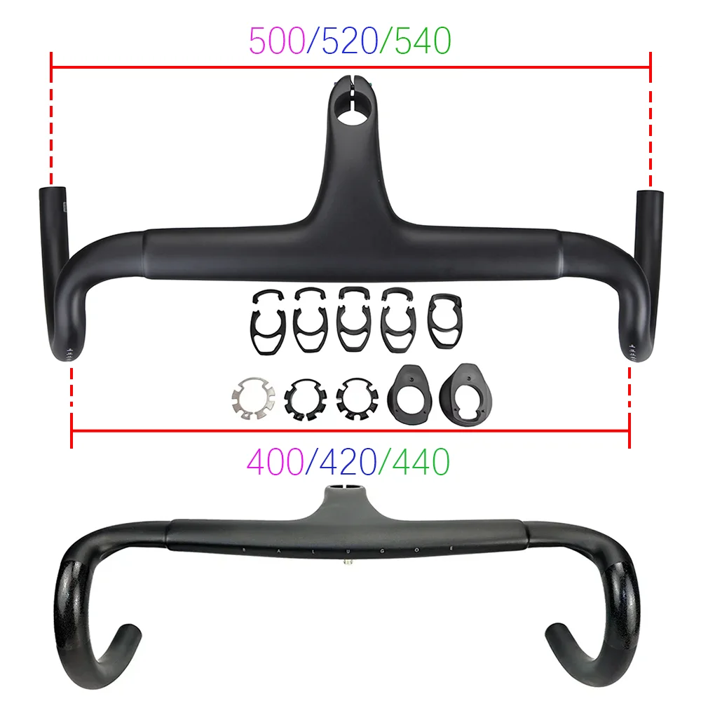 Carbon Fiber Voll Interne Kabel Routing Rennrad Lenker Integrierte Lenker 28,6 Schwarz Matte Unterlegscheibe Radfahren Zubehör ﻿