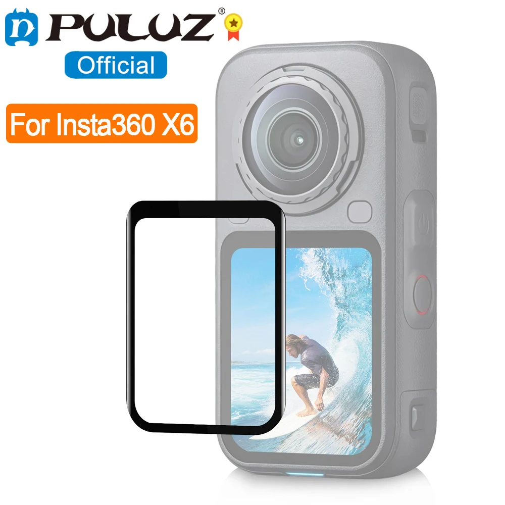 PULUZ HD Tempered Glass Film For Insta360 X6 Action Camera 2.5D Curved Screen Protector For Insta360 X6 Accessories