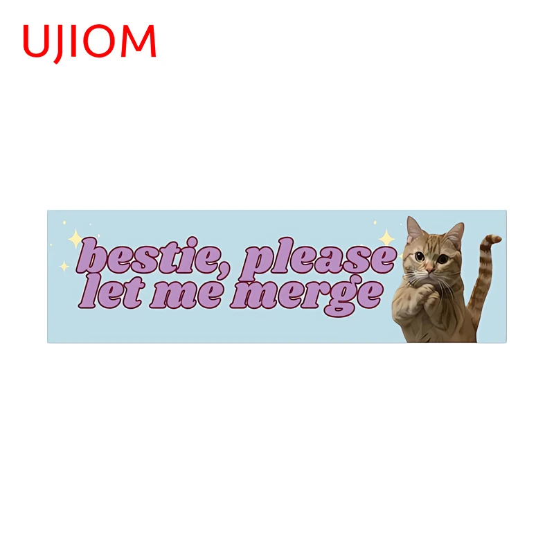 UJIOM Funny Cat Warning Wall Sticker Eye Catching Home Cupboard Windows Decal Trendy Sofa Wall Skateboard  Decor Accessories