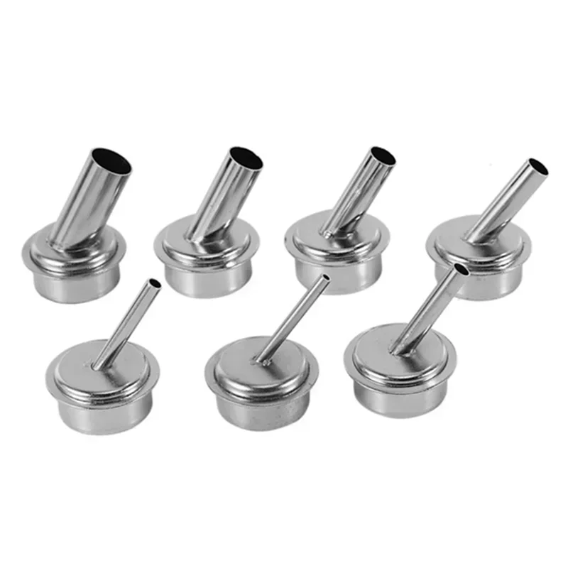 

7Pcs 45 Degree Bent Curved Heat Nozzle 2.5/3/4/6/7/9/12mm Hot Air Nozzles for QUICK 861DW Soldering Station