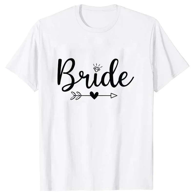 Bridal Wedding Engagement Party T-shirt Bridesmaid Team Bride Squad Tops I Do Crew Tees Girls Bachelorette Hen Party Tops Tshirt