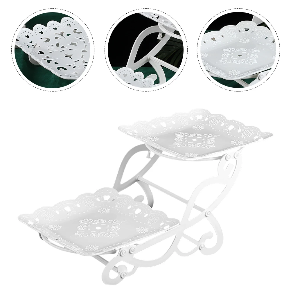 

Plastic Two Large Capacity Fruit Fruit Container Container Cake Dessert Tray Storage Rack Kitchen Party Easy Clean