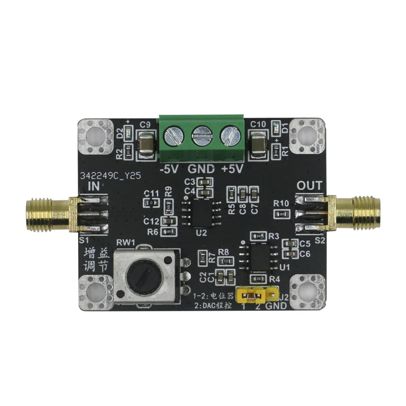 VCA810 Voltage Controlled Gain Amplifier Module/Manual DA Program Control +- 40dB Gain Adjustable/Voltage Amplification