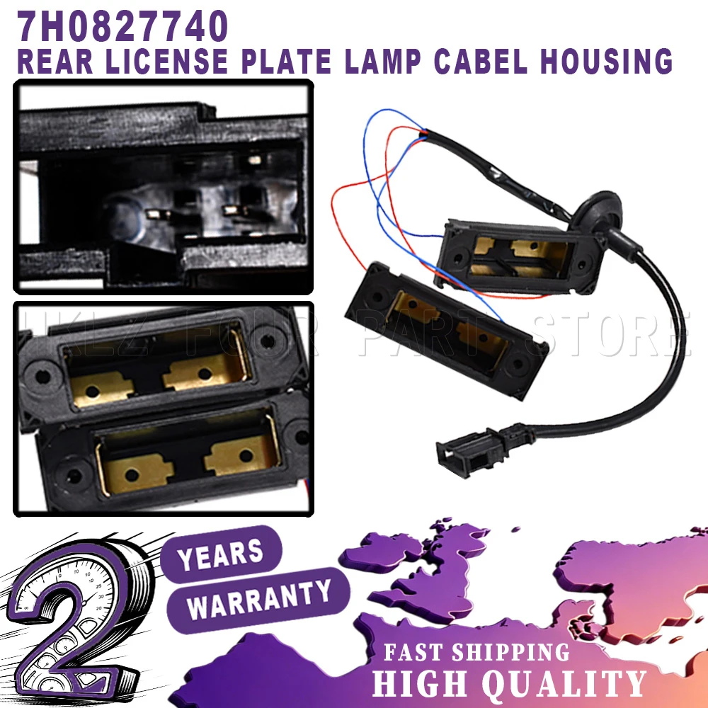 For VW Transporter T5 T6 Caddy MK2 MK3 New Easy Installation car accessories Rear License Plate Lamp Cabel Housing Switch ABS