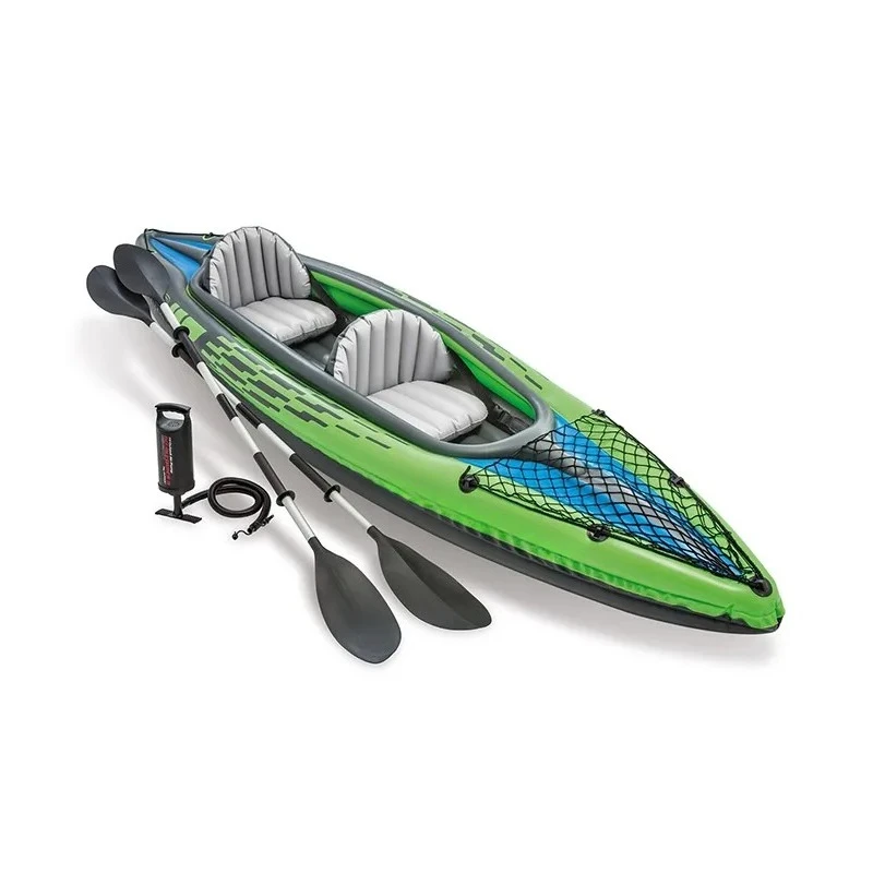 2 Person Inflatable Fishing Kayak, Outdoor Rubber Fishing Boat