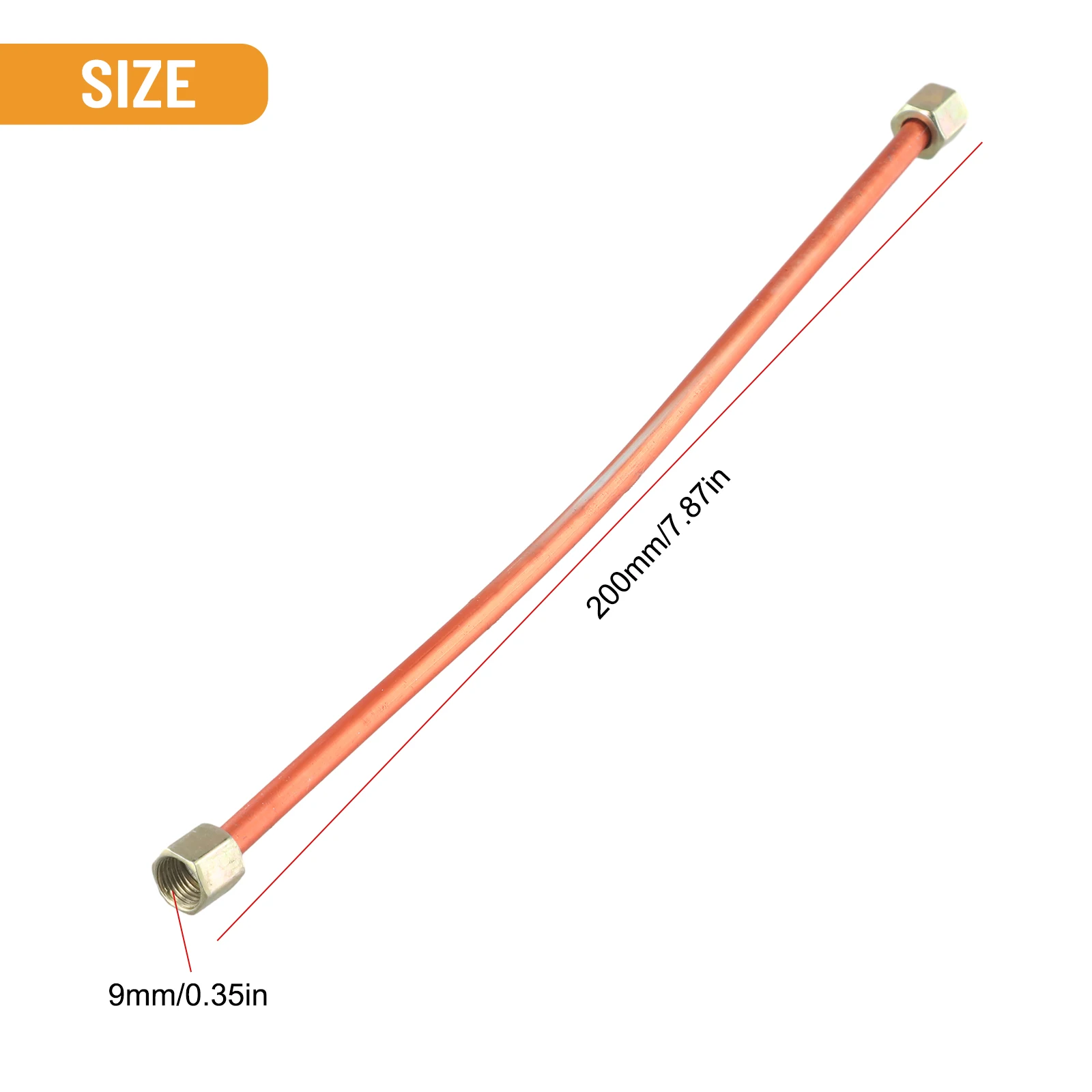 1PC Air Compressor Tube 200mm G1/8 Thread Replacement For Air Compressor Hex Nut Copper Exhaust Tube
