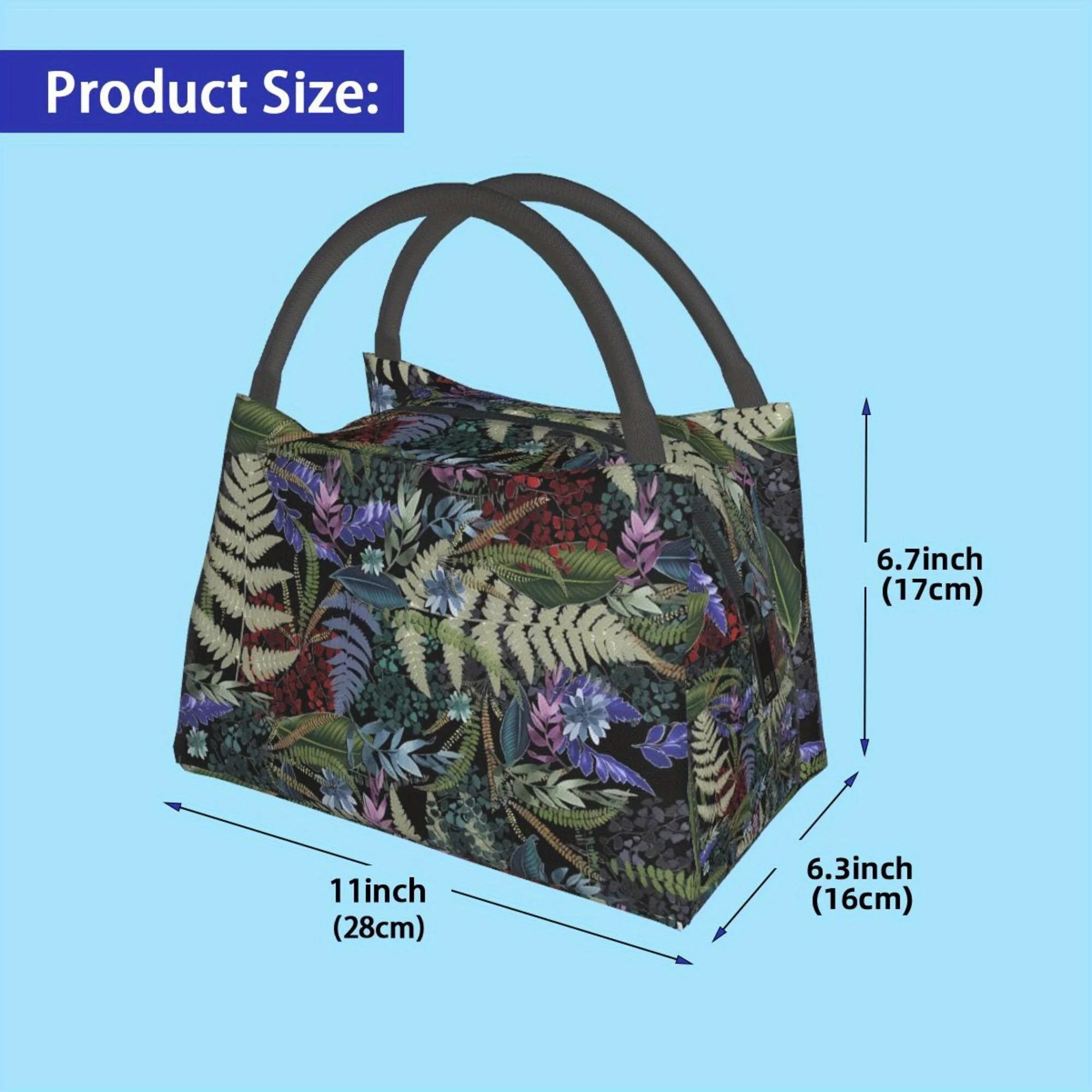 1pc Green Jungle Pattern, Portable Reusable Cooler Bag, Insulated Bag, Insulated Lunch Bag, Essential for Camping, Picnics