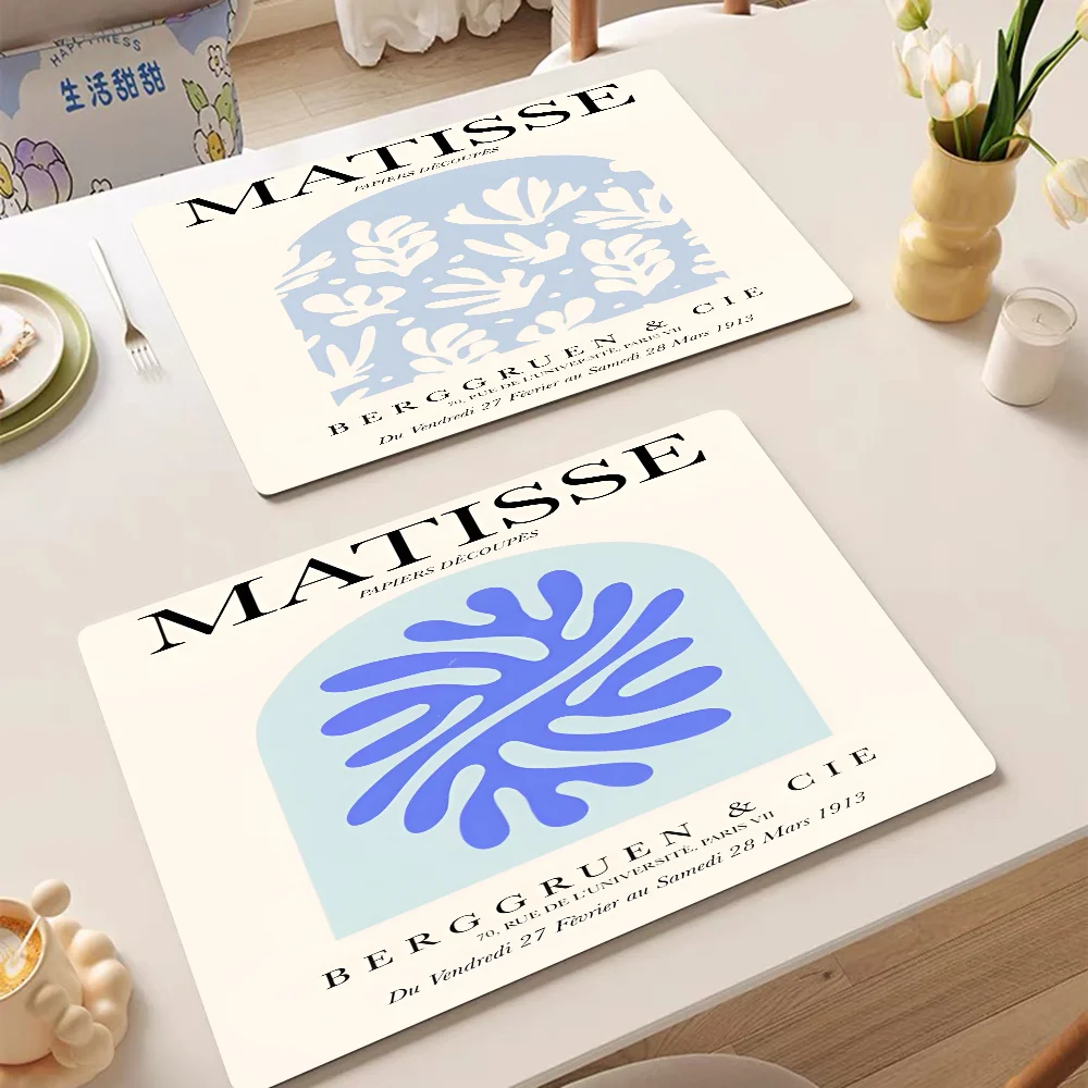 

Abstract Matisse Coral Flower Les Muses Super Absorbent Coffee Mat Dish Draining Mat Large Kitchen Drying Mat Quick Dry Drain