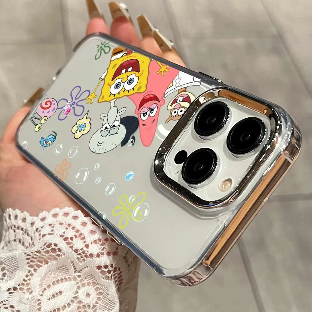 S-SpongeBob Phone Case Phone Case For iPhone 17 Air 16 15 14 Plus 13 12 11 Pro Max 16e Shockproof HD Clear Back Cover - view 3