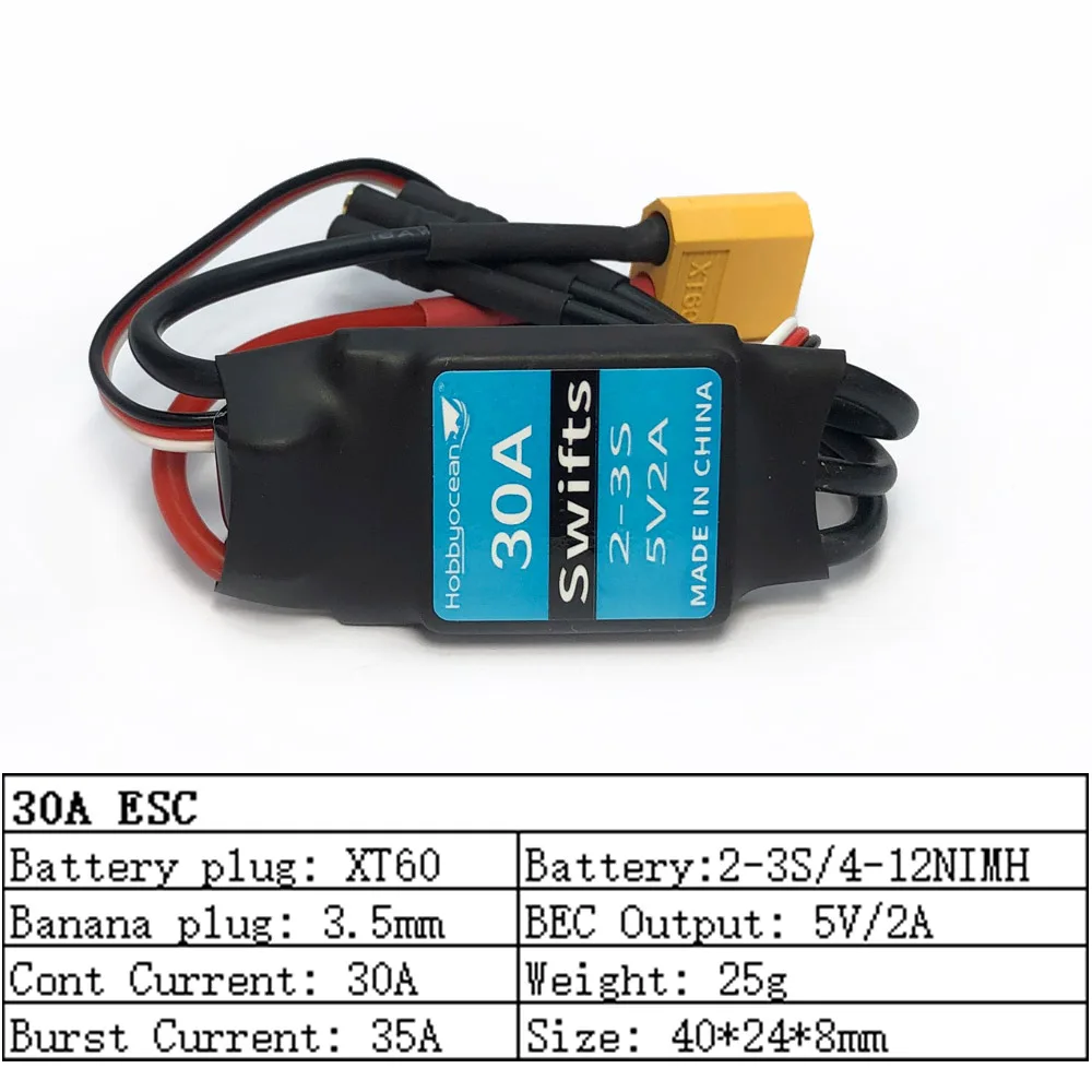 Hobbyocean 10A 20A 30A 40A 50A 80A 100A 125A 200A ESC Speed Controller With UBEC For Hobbywing Skywalker RC Airplanes Helicopter