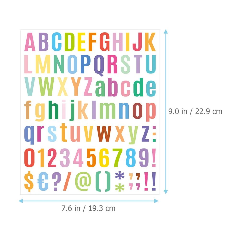 

10 Sheets Alphabet Number Stickers Colored Vinyl Letter Labels for DIY Crafts Water Bottles Phone Cases Envelopes