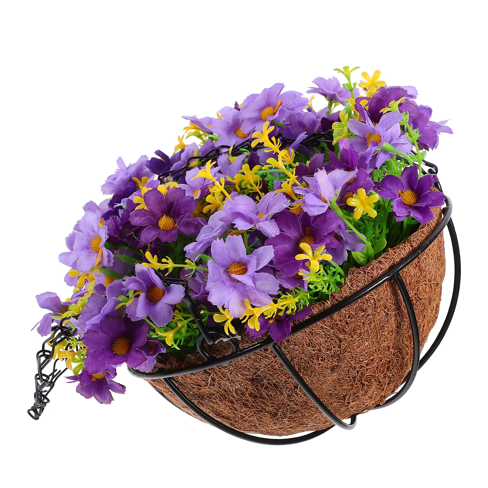 

Artificial Hanging Flower Basket Decor Fake Flowers for Outdoors Durable Iron Lifelike Details Garden Balcony Patio Plant Vase