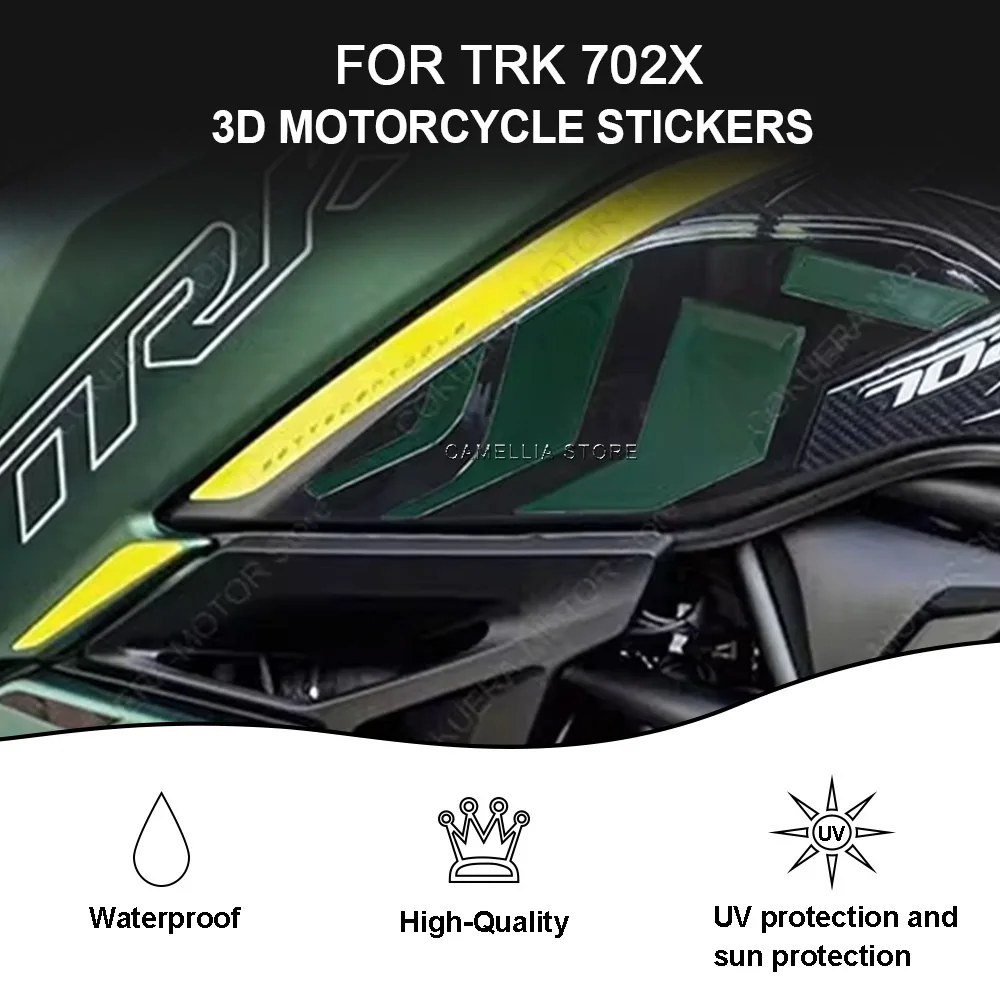 Untuk Benelli TRK 702X 3D Gel Epoxy stiker aksesori motor menangani penjaga stiker 702X 2023 Kit Tank Pad