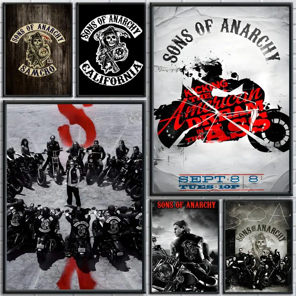 TV dramas S-Sons of Anarchy Poster Painting Prints Wall Art Picture Film Room Home Bar Cafe Decor Home  Mural