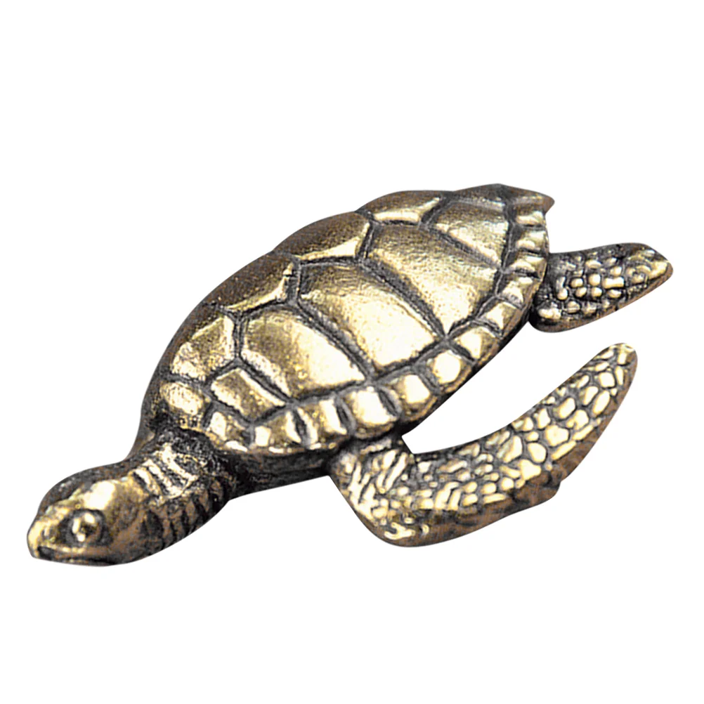 Turtle Craft Small Bronze Pendant Turtles Tortoise Statue Animal Ornament Brass