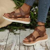 Summer New Women's Platform Wedge Sandals Summer Open Toe Ankle Strap Casual Gladiator Beach Shoes for Women - Image 3
