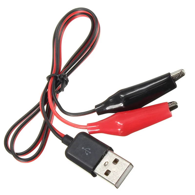 Metal Alligator Clip Crocodile Electrical Clamp for Testing Probe Crocodile Test Clip to USB Adapter Multimeter Car Home
