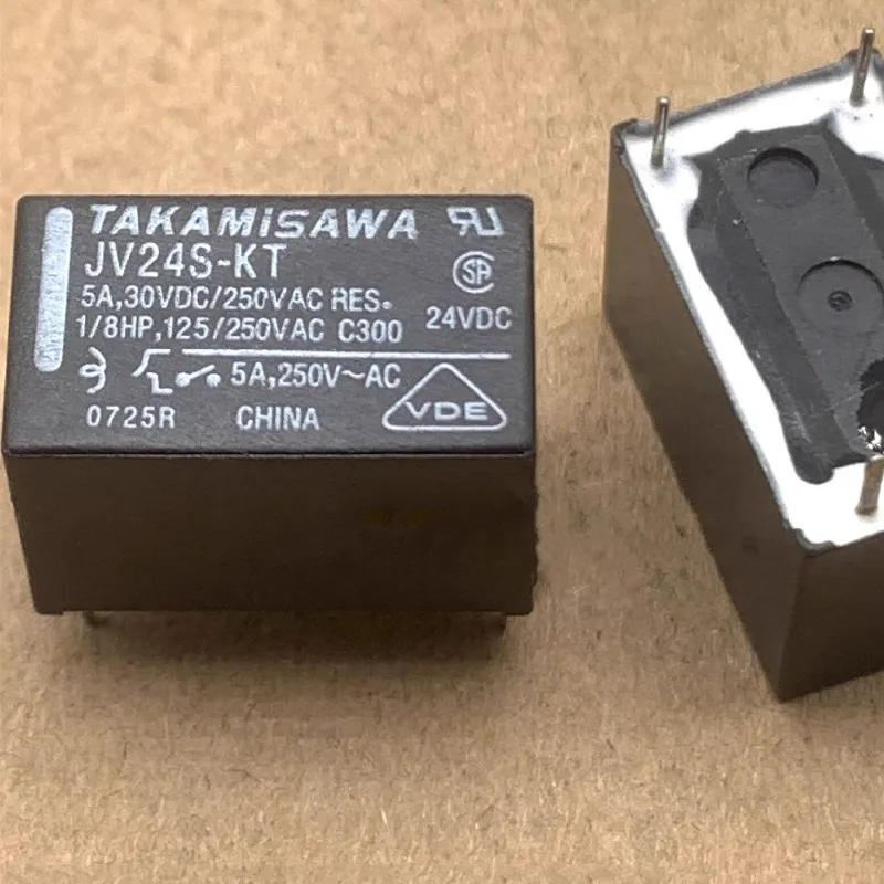 5pcs/lot New TAKAMISAWA JV24S-KT JV-24S-KT JV24-KT 4PINS 5A30VDC/250VAC 24VDC Power Relay