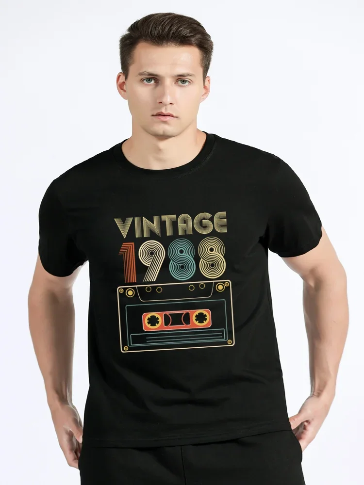 Retro Best Of 1988 Mixtape Vintage T-shirt Birthday Cassette T Shirt For Wen Women Father And Mother Tshirt Streetwear Clothing