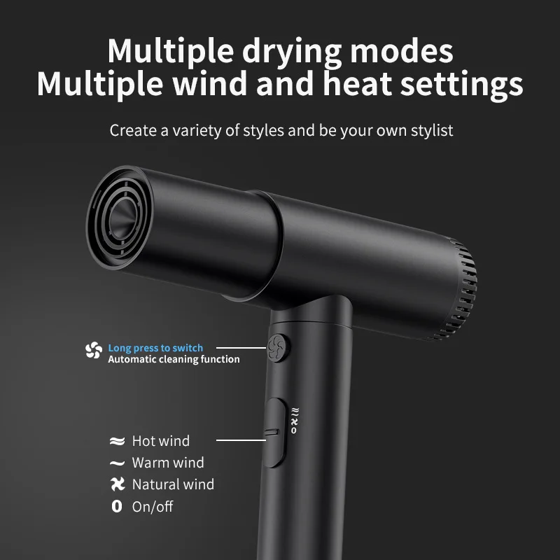 2026 High Speed Hair Dryer 110000 RPM High Speed Motor Strong Wind Speed Dry Silent Negative Ion Hammer Hair Dryer - view 6