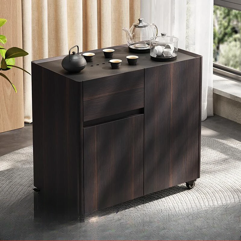 

Living room tea table black walnut removable tea cabinet