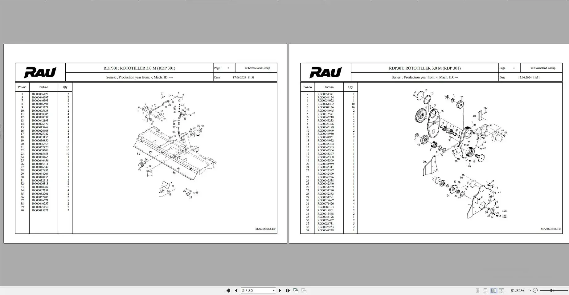 RAU Agricultural 8.19 GB PDF Spare Parts Manual