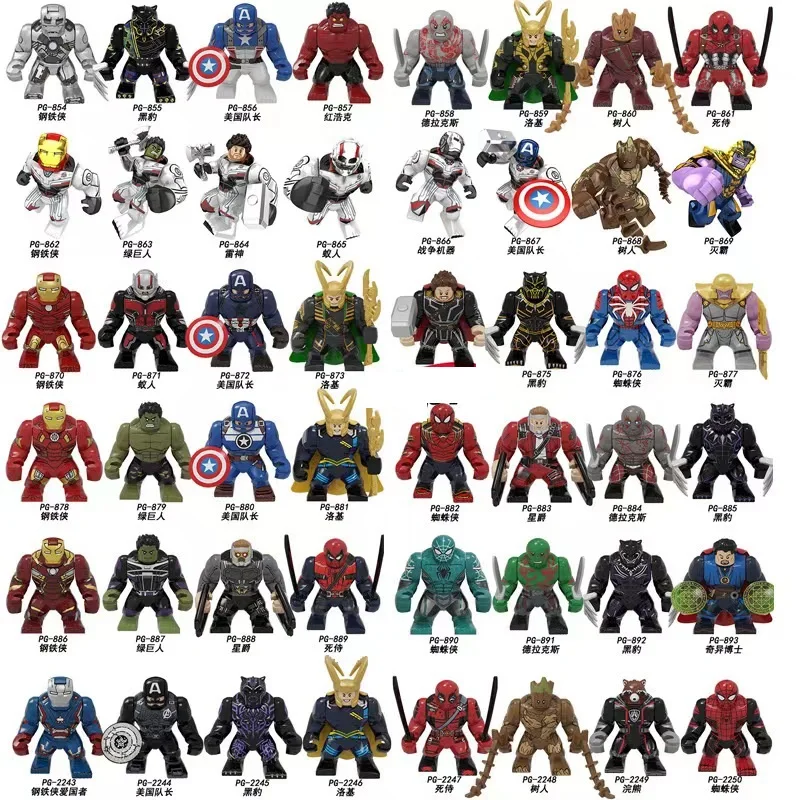 Bloques de Construcción Mini de Marvel X654, Figuras de Big Goblin, Spiderman, Iron Man, Venom, Captain Hawk, Deadpool, Armaduras, Regalos de Navidad, Juguetes