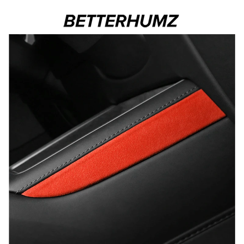 For Tesla Model 3 Highland 2024 Model Y Juniper 2025 Made of Alcantara Center Console Side Trim Sticker Car Interior Accessories